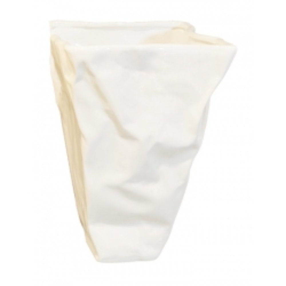 New White Ceramic Crepe Paper Vase